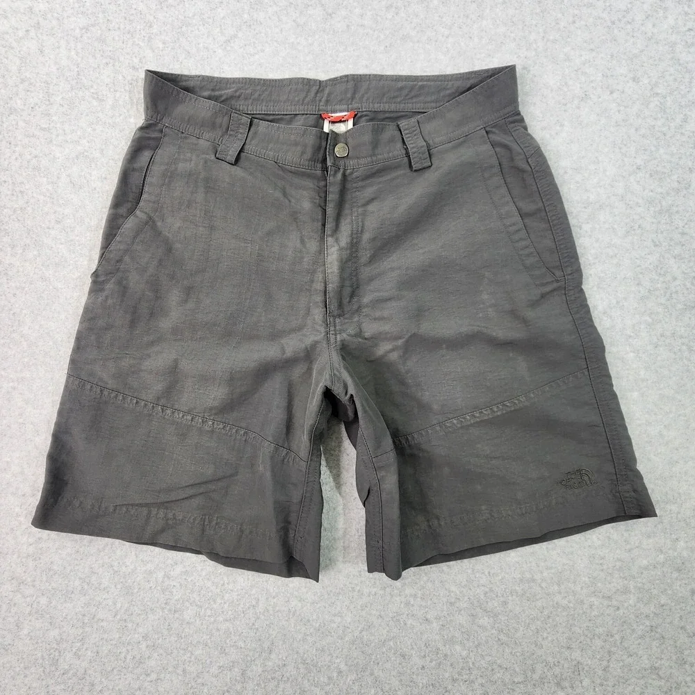 The North Face Chino Shorts Men 32 Gray Nylon Pockets Outdoors Hiking Activewear